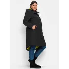 sheego Funktionsmantel SHEEGO, Damen, Gr. 44, schwarz, 64% Baumwolle, 36% Polyamid, Wattierung:100% Polyester, Mäntel