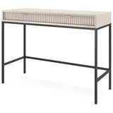 Feldmann-Wohnen Schreibtisch Nova (Metallgestell, 2 Schubladen, klare Kanten, geradliniges Design, 1-St., Riffel-Optik Front, goldfarbene Metallgriffe, ABS-Kanten), 104x50x78cm, Fronten mit ausdrucksstarkem geriffelten Muster