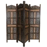 Marrakesch Orient & Mediterran Interior Paravent Krishna Raumteiler Holz Handarbeit orientalisch 200cm