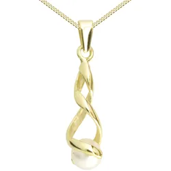 Kette mit Anhänger OSTSEE-SCHMUCK "Ostsee-Schmuck Kette mit Anhänger Lusia Kette mit Anhänger Lusia" Gr. 45, gold (goldfarben), Halsketten, Damen, 45cm, Gelbgold 333, L: 42cm