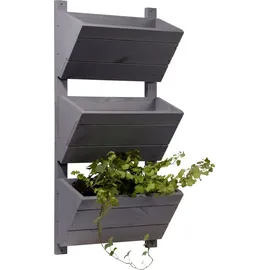 Dobar Wandbeet mit 3 Pflanzkästen 38 x 17,5 x 79 cm Grau