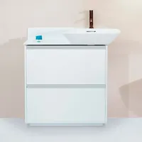 Laufen Base für INO Waschtischunterschrank, 2 Schubladen, Griffleiste Aluminium