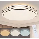 ZMH Deckenlampe LED Deckenleuchte Schlafzimmer 23W Schlafzimmerlampe Dimmbar mit Fernbedienung Ø27cm Sternenhimmel Küche Rund für Wohnzimmer Flur - Weiß