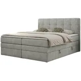 mks möbel Boxspringbett mit Bettkasten ¦ grau ¦ Maße (cm): B: 140 H: 110