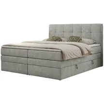 mks möbel Boxspringbett mit Bettkasten ¦ grau ¦ Maße (cm): B: 140 H: 110