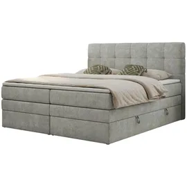 mks möbel Boxspringbett mit Bettkasten ¦ grau ¦ Maße (cm): B: 140 H: 110