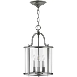 Licht-Erlebnisse Hängeleuchte AVELINE Zinn Metall Glas 4x E14 max. 60W LE51129