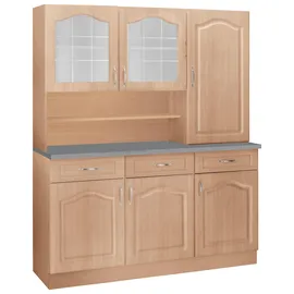 WIHO KÜCHEN Küchenbuffet Linz 150 x 50 x 180 cm BRAUN