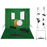 vidaXL Fotostudio-Set mit Softboxen, Hintergrundsystem und Reflektor