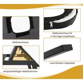 Costway Sonnenliege 63 x 98 x 163 cm Schwarz