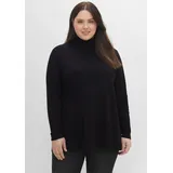 sheego Rollkragenshirt in schwarz | Gr.: 48/50