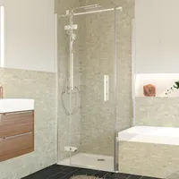 Breuer Badewannenseitenwand 'Avanta' für Drehtür, teilgerahmt, Chromoptik, 75 x 175 cm