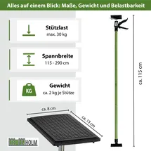 Trutzholm 3 x Einhandstütze Montagestütze Deckenstütze Teleskopstütze bis 290 cm