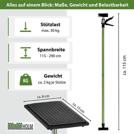 Trutzholm 3 x Einhandstütze Montagestütze Deckenstütze Teleskopstütze bis 290 cm