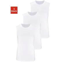 H.I.S. H.I.S Muscleshirt, Unterziehshirt, Unterhemd für Herren (3er-Pack) unifarben, Rundhalsausschnitt, aus Baumwolle weiß 4/S