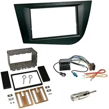 SCHLAUER-SHOP24 Autoradio 2-DIN Einbaurahmen Radioblende+Adapter Einbauset für Seat Leon 09/2...