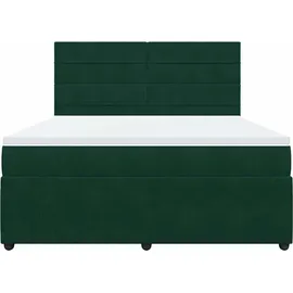 vidaXL Boxspringbett 180 x 200 cm Dunkelgrün