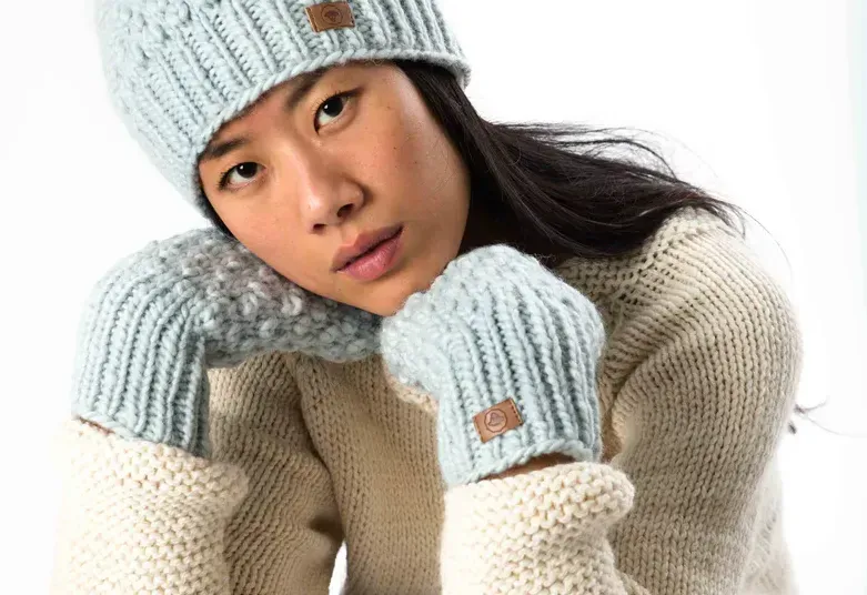 Fuza Wool of Denmark Damen Queen Fäustlinge - STK - sky blue
