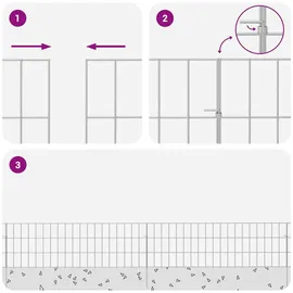 vidaXL Zaun-Set 95 x 30 cm Silber/Stahl