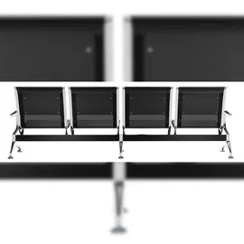 CLP Wartebank Airport Kunstleder schwarz/schwarz/4-Sitzer