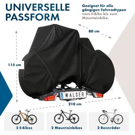 Walser Fahrradabdeckung 100% wasserdicht für 2 Fahrräder schwarz