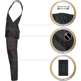 Art.Master Arbeitskleidung ART.MaSter Classic schwarz/orange Latzhose 54 - Schwarz - 54