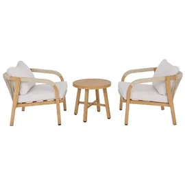 MCW MCW-P82 Loungeset Holz-Optik creme