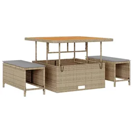 vidaXL Garten-Lounge-Set 11-tlg. beige