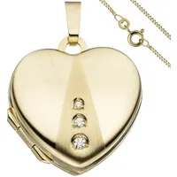 Schmuck Krone Schmuckset Schmuck-Set, Medaillon Panzerkette 333 Gelbgold, Gold 333 goldfarben