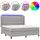 vidaXL Boxspringbett mit Matratze & LED Hellgrau 180x200 cm Stoff