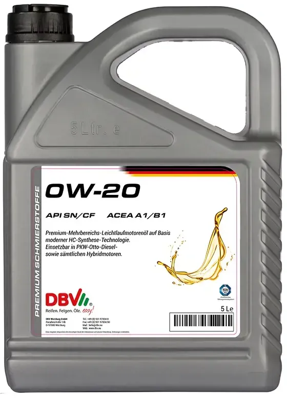 DBV synthetisch 0W-20 5 Liter