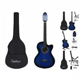 vidaXL 12-tlg. Western Gitarren-Set mit Equalizer und 6 Saiten Blau