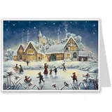 Richard Sellmer Verlag Postkarten-Adventskalender "Eislauffreuden"