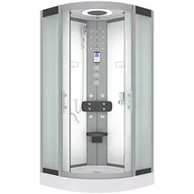 AcquaVapore Komplettdusche mit Schiebetür 80 x 80 cm weiß Sicherheitsglas D58-00M1