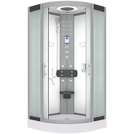 AcquaVapore Komplettdusche mit Schiebetür 80 x 80 cm weiß Sicherheitsglas D58-00M1