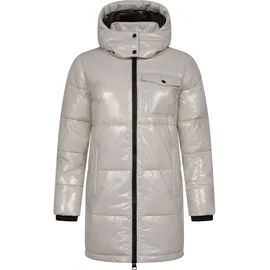 Ragwear Warmer Damen Wintermantel Shiny Steppmantel aus glänzendem Material mit Kapuze Roobie Long YOUMODO Zinc Gr. M - M