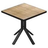 BE | Bistro Tisch | 80 x 80 x 74,5 cm | Quadratisch | Schwarz Rand | Eiche / ...