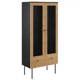 SalesFever Vitrine Torsby 79 x 43 x 179 cm Beige