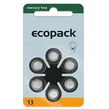300 x Eco Pack Typ 13 Hörgerätebatterien 50 x 6er-Blister 1,45V Orange Zink Luft