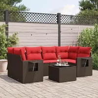vidaXL Gartensofa-Set 7-tlg. braun