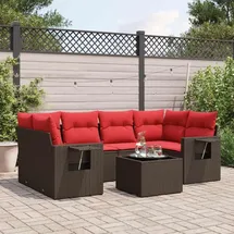 vidaXL Gartensofa-Set 7-tlg. braun