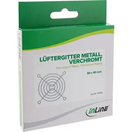 InLine Lüftergitter Metall, verchromt, 80x80mm