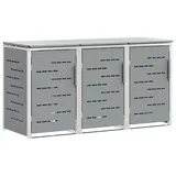 vidaXL Mülltonnenbox Edelstahl 1 x 1 m grau