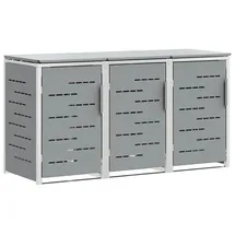 vidaXL Mülltonnenbox Edelstahl 1 x 1 m grau