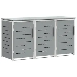 vidaXL Mülltonnenbox Edelstahl 1 x 1 m grau