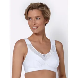 Entlastungs-BH SUSA, Damen, Gr. 95, Cup B, weiß, 55% Polyamid, 39% Baumwolle, 6% Elasthan, BHs Bügelloser-BH Entlastungs-BH BH