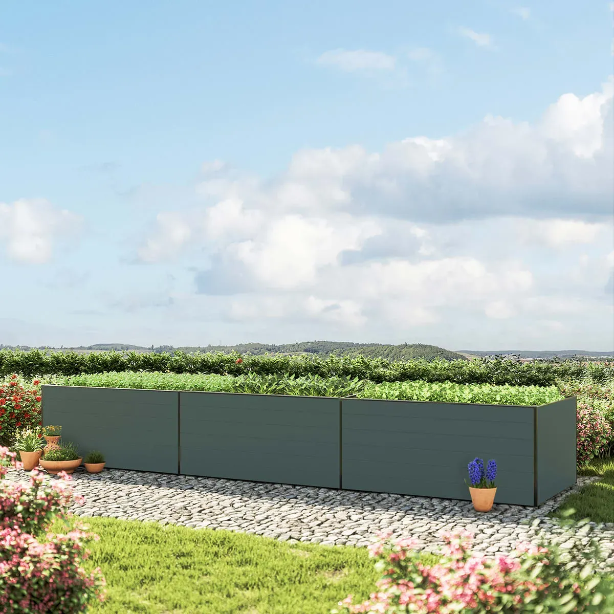 GFP Kingsize 490 x 77 x 77 cm Hochbeet, Anthrazit - (GFPV00433)