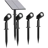 enovalite Solarleuchte schwarz 4er Set mit Erdspieß