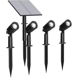 enovalite Solarleuchte schwarz 4er Set mit Erdspieß