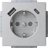 Busch-Jaeger USB-Steckdose 20 EUCB2USBAC-83 Alusilber